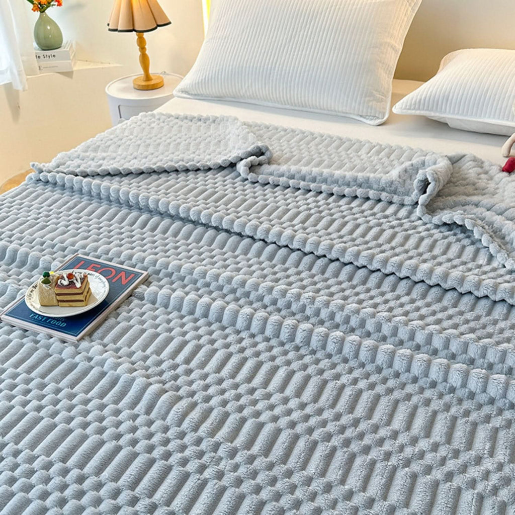 Plaid in Microfibra Ultra Morbido con Design a Texture Pebble