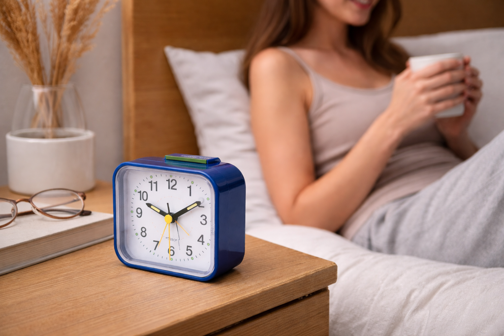 Orologio Sveglia Silenzioso e Pacato – Non Ticchettante, Luce di Risveglio Morbida, Funzione Snooze