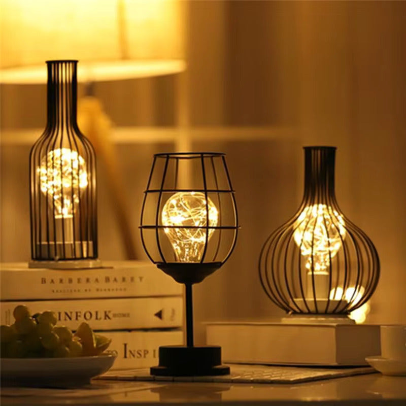 Lampade da Tavolo Wireless Con Paralumi in Metallo Nero