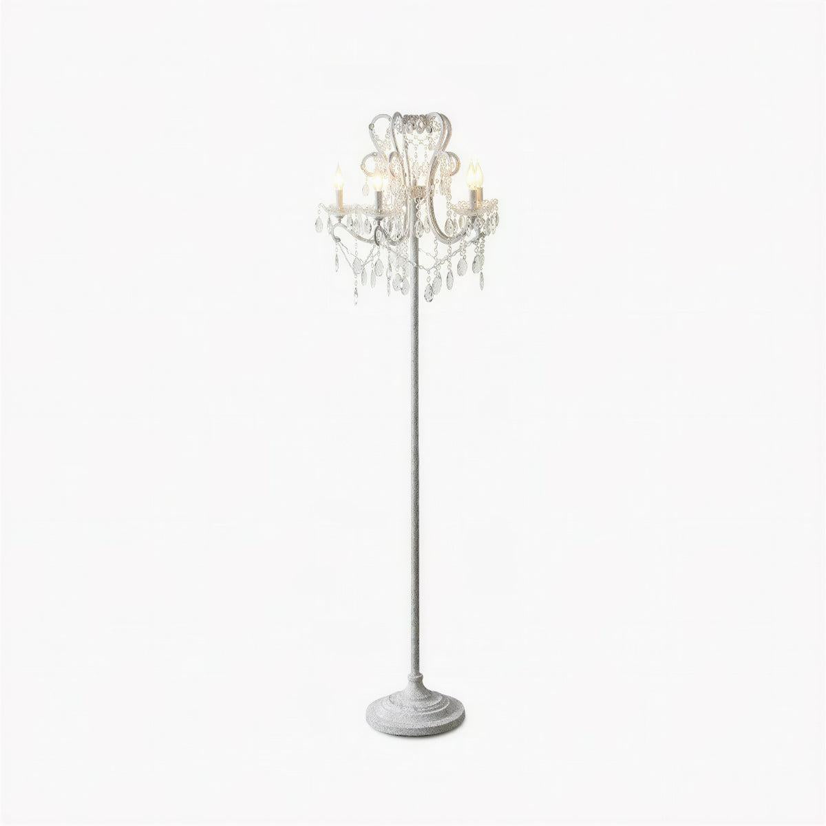 Lampada da Terra in Cristallo per Soggiorno con Design di Luce da Terra