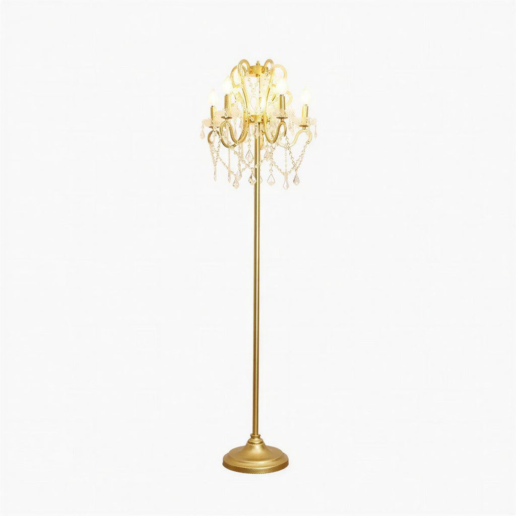 Lampada da Terra in Cristallo per Soggiorno con Design di Luce da Terra