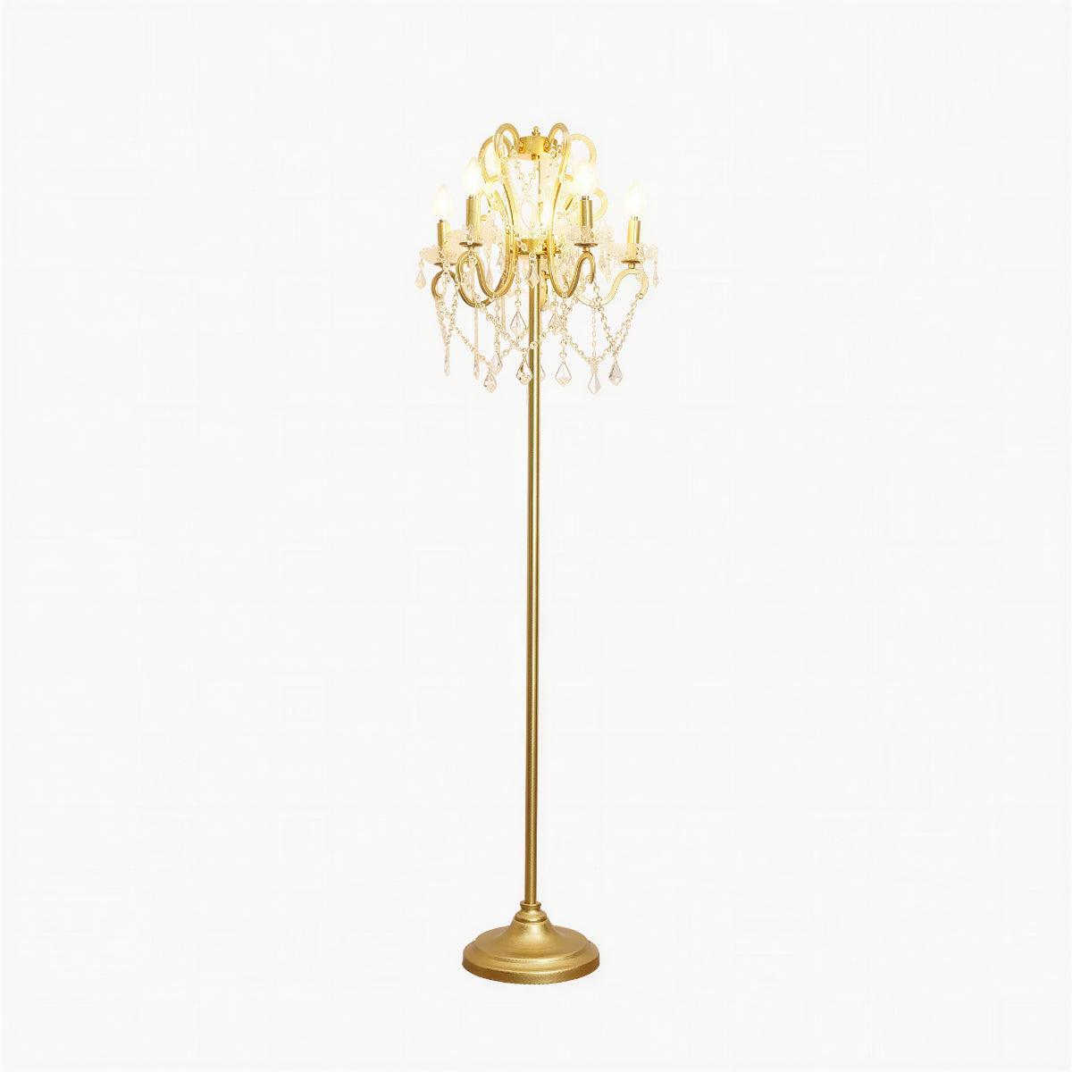 Lampada da Terra in Cristallo per Soggiorno con Design di Luce da Terra