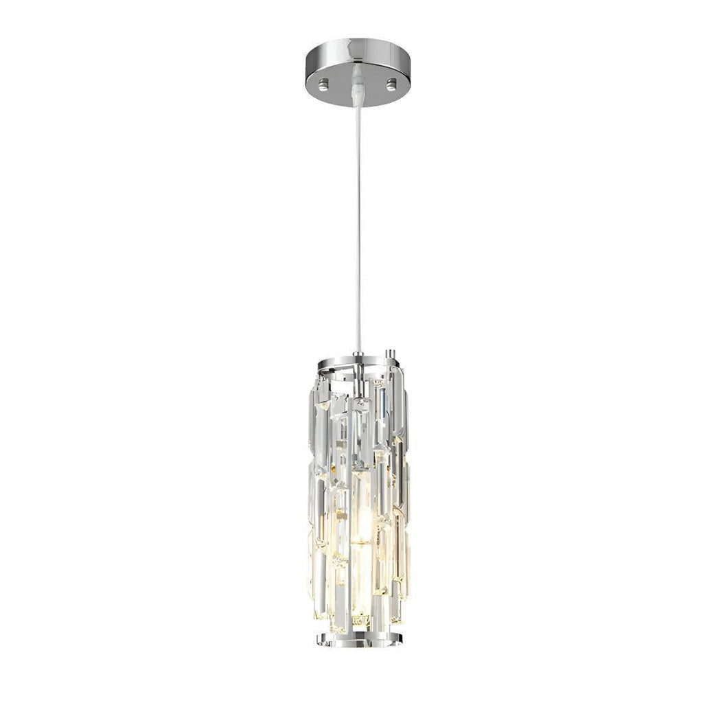 Lampadario a Pendente in Vetro di Cristallo con Design a Gabbia