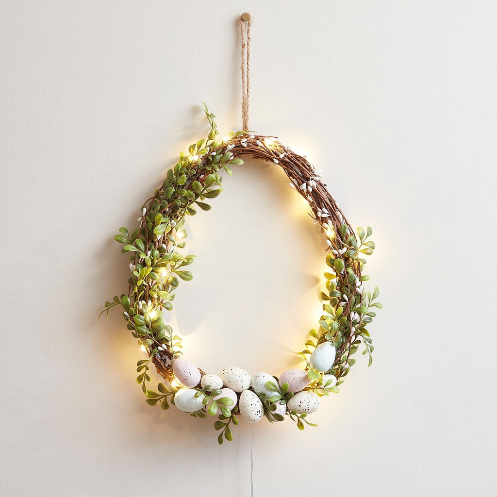 Ghirlanda Pasquale in Forma Ovale da 35 cm con Micro Lichterkette