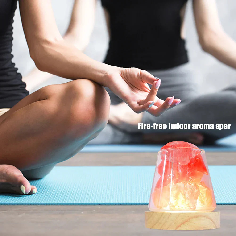 Lampada di Sale Himalayana - Luce Notturna Cristallina & Diffusore di Olio Essenziale