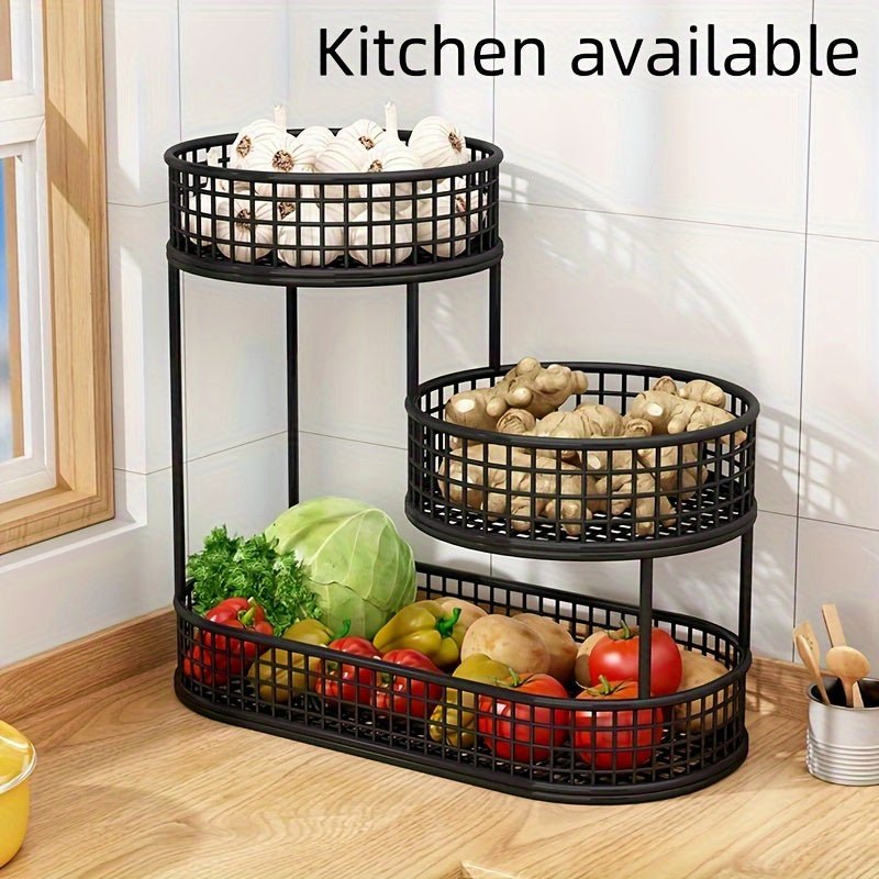 HOMEARC – Elegante supporto multi-piano per frutta e snack in metallo per piani di lavoro in cucina