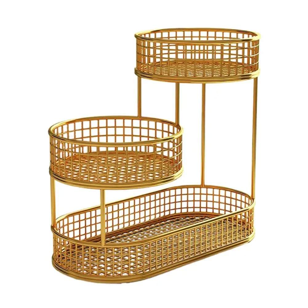 HOMEARC – Elegante supporto multi-piano per frutta e snack in metallo per piani di lavoro in cucina