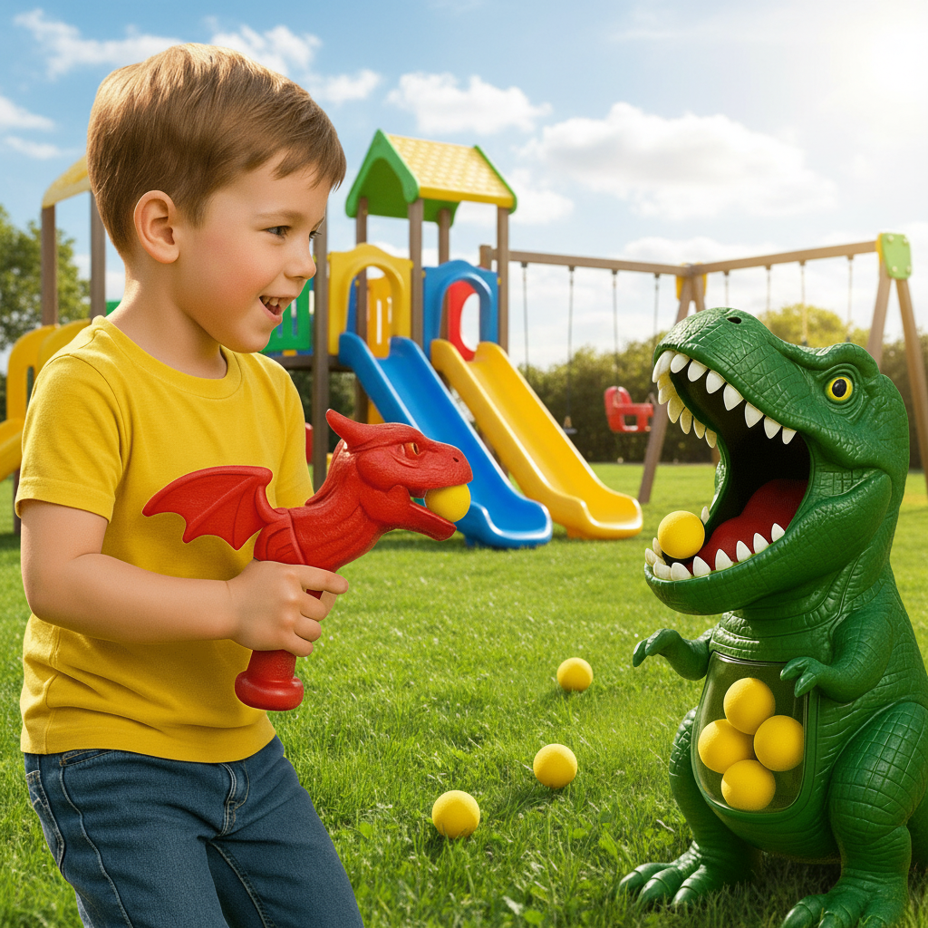 DINOAIM – Gioco di tiro con dinosauri – Divertimento e allenamento al bersaglio per bambini