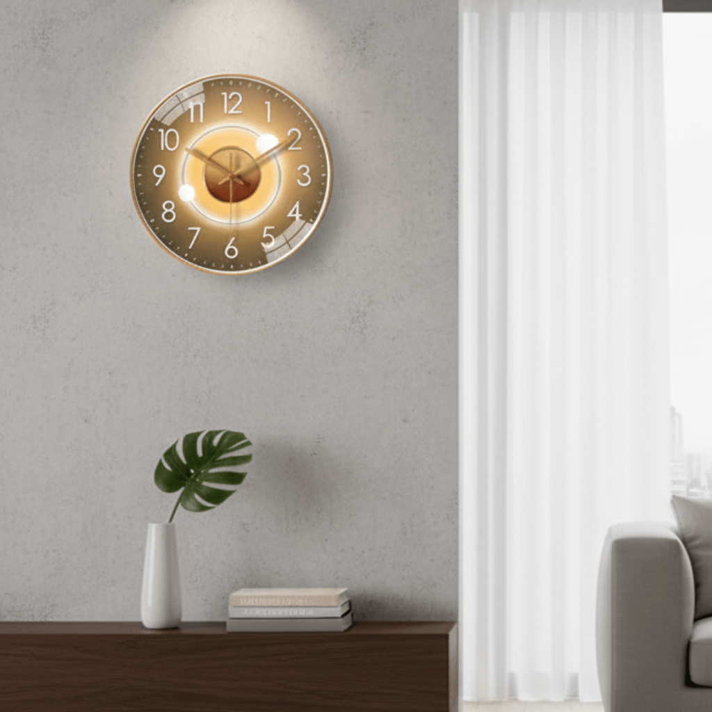 Orologio da parete silenzioso con quadrante minimalista e finitura elegante