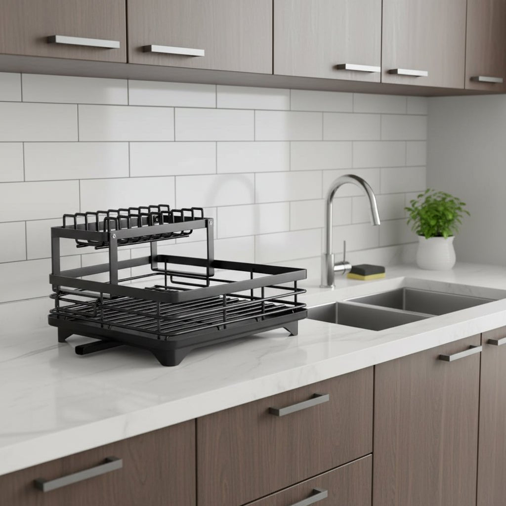 KITCHENFORM – Scolapiatti pieghevole in acciaio inox, design salvaspazio per cucine moderne