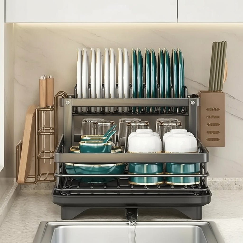 KITCHENFORM – Scolapiatti pieghevole in acciaio inox, design salvaspazio per cucine moderne