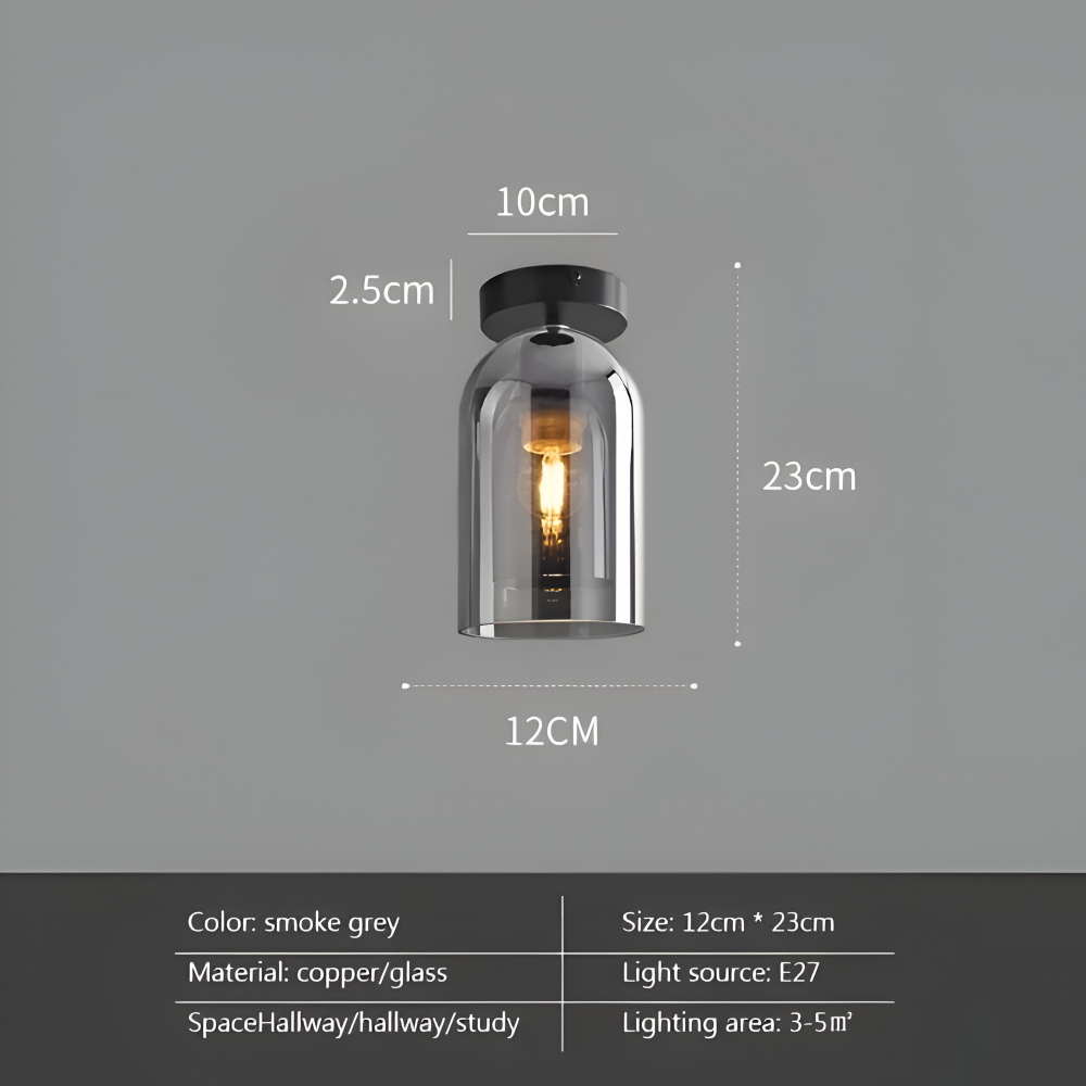 LumoSphere – Lampada a soffitto LED moderna in vetro con finitura nera e oro