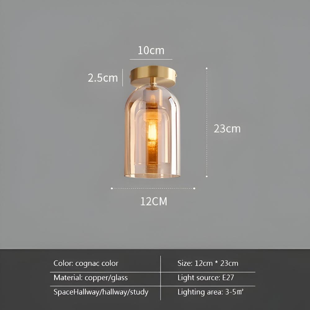LumoSphere – Lampada a soffitto LED moderna in vetro con finitura nera e oro