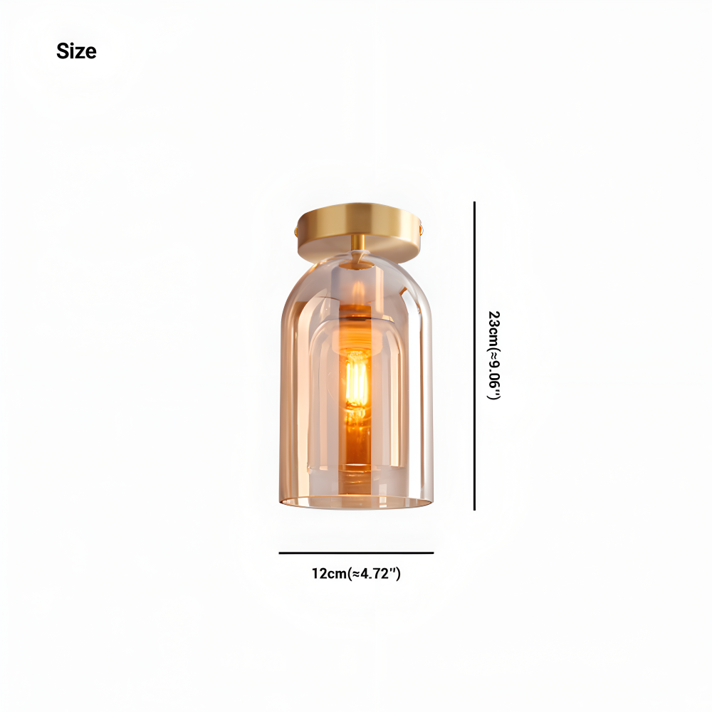 LumoSphere – Lampada a soffitto LED moderna in vetro con finitura nera e oro