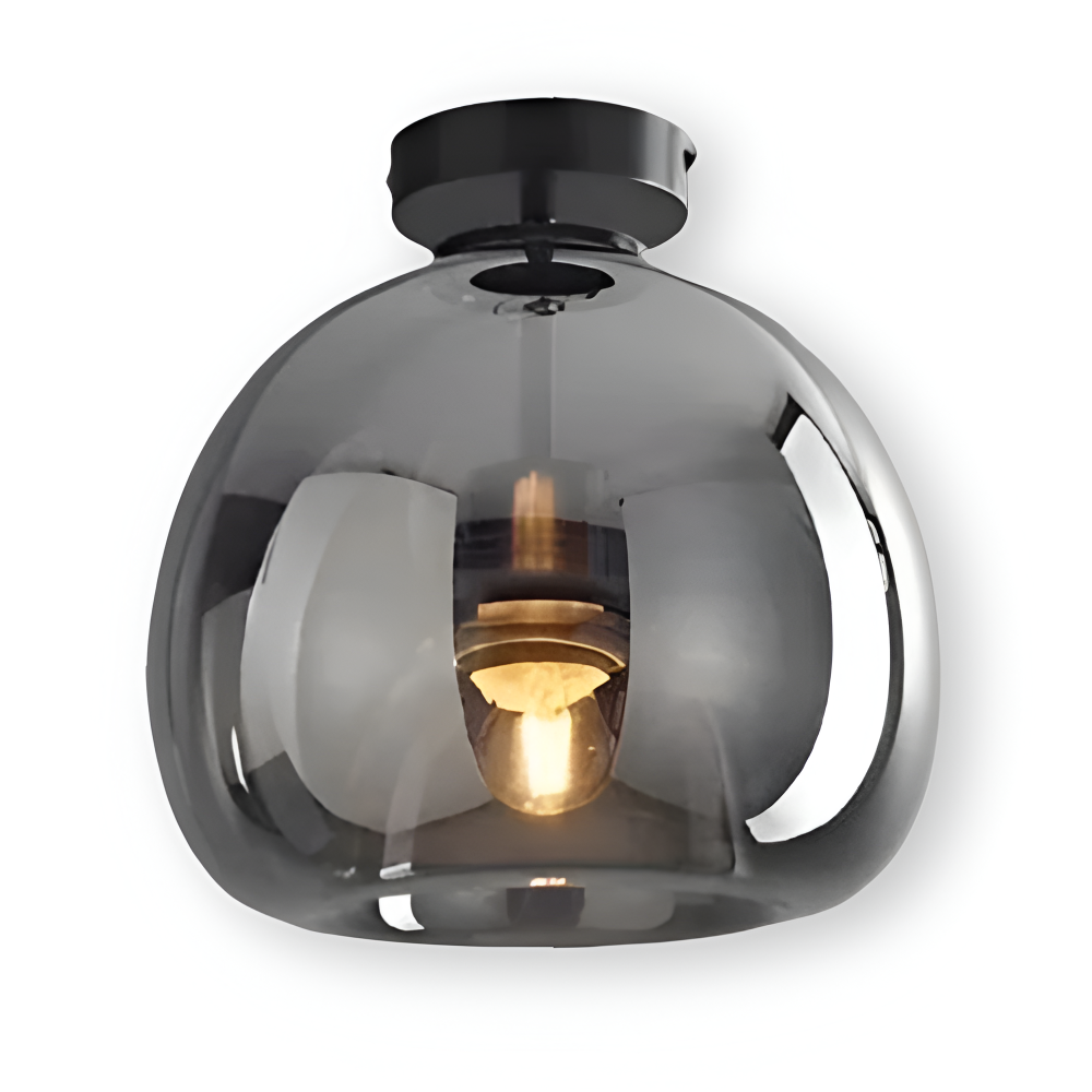 LumoSphere – Lampada a soffitto LED moderna in vetro con finitura nera e oro