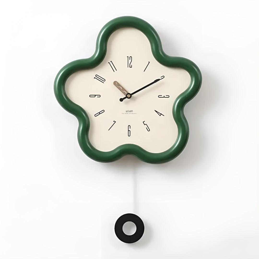 Orologio da Parete Decorativo a Fiori con Design a Pendolo Silenzioso