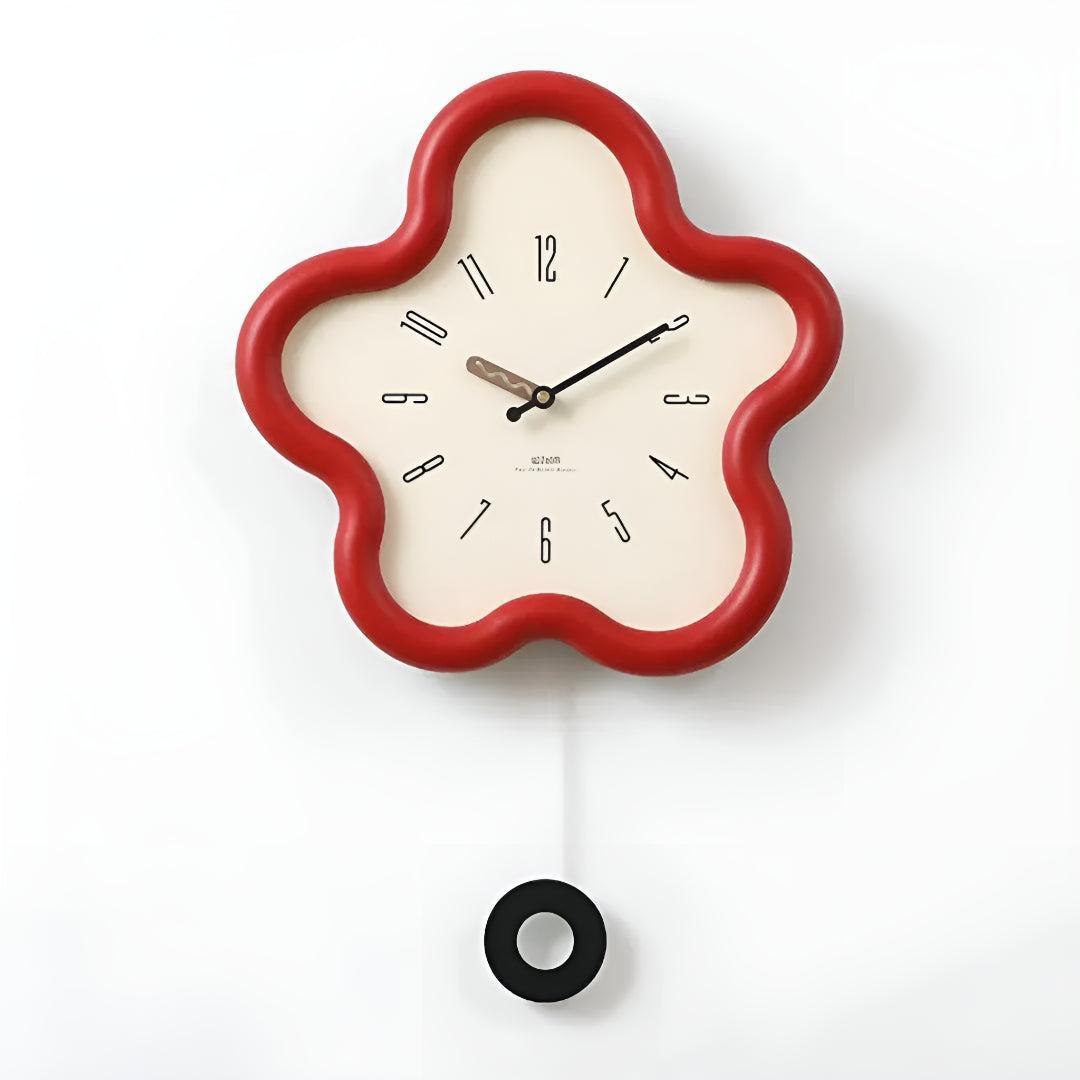 Orologio da Parete Decorativo a Fiori con Design a Pendolo Silenzioso