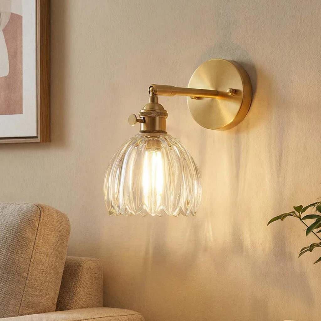 Applique da muro decorativa in stile tulipano retro con illuminazione regolabile