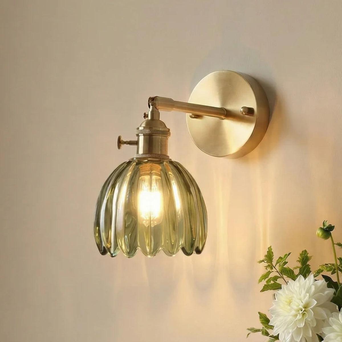 Applique da muro decorativa in stile tulipano retro con illuminazione regolabile