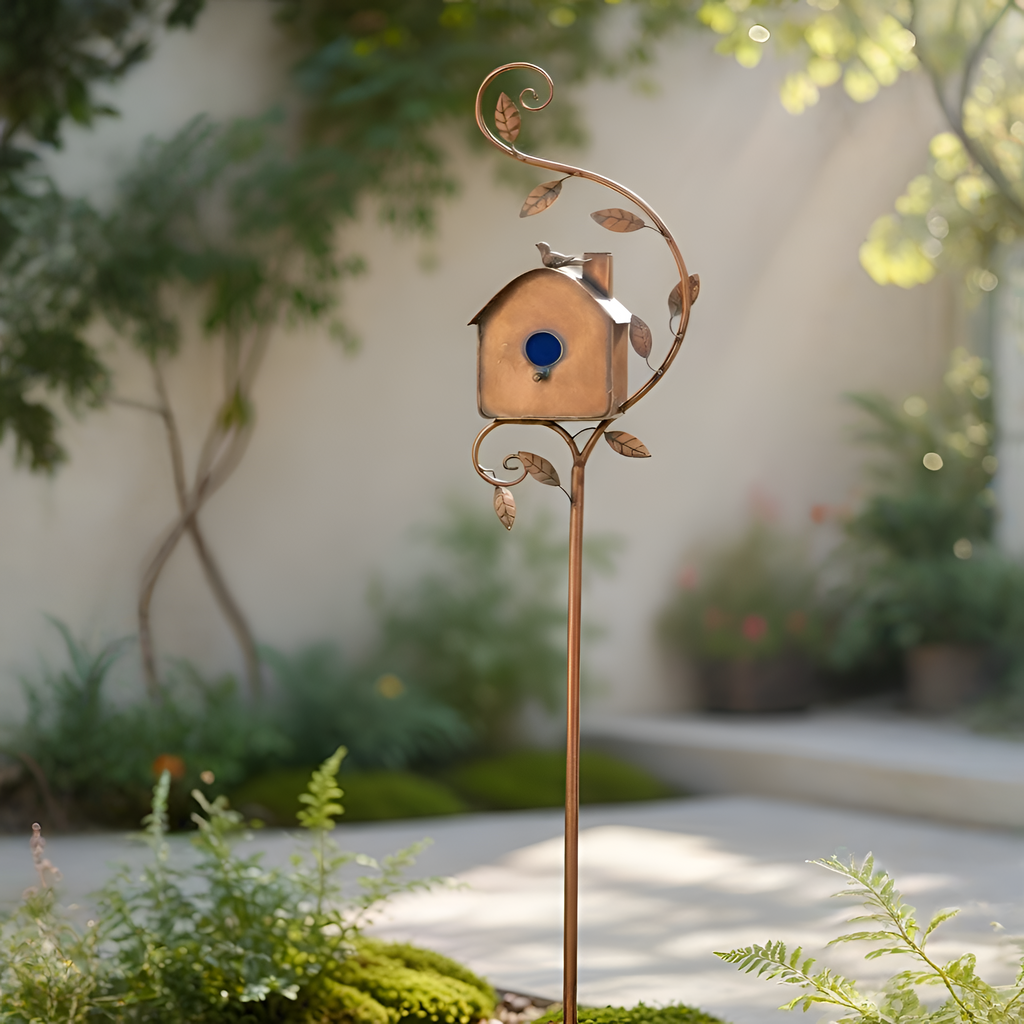 Clifford - Palo decorativo da giardino a forma di casetta per uccelli