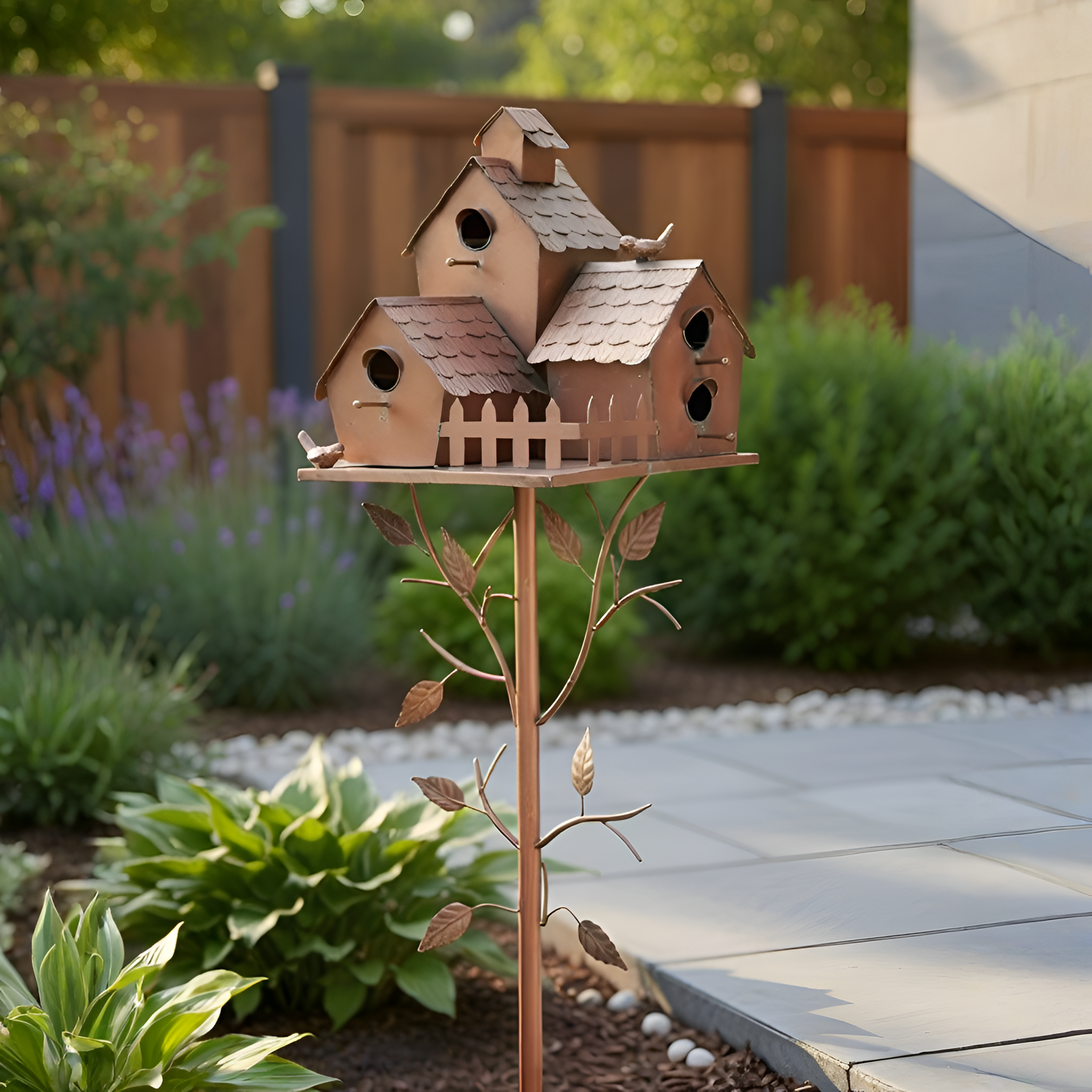 Clifford - Palo decorativo da giardino a forma di casetta per uccelli