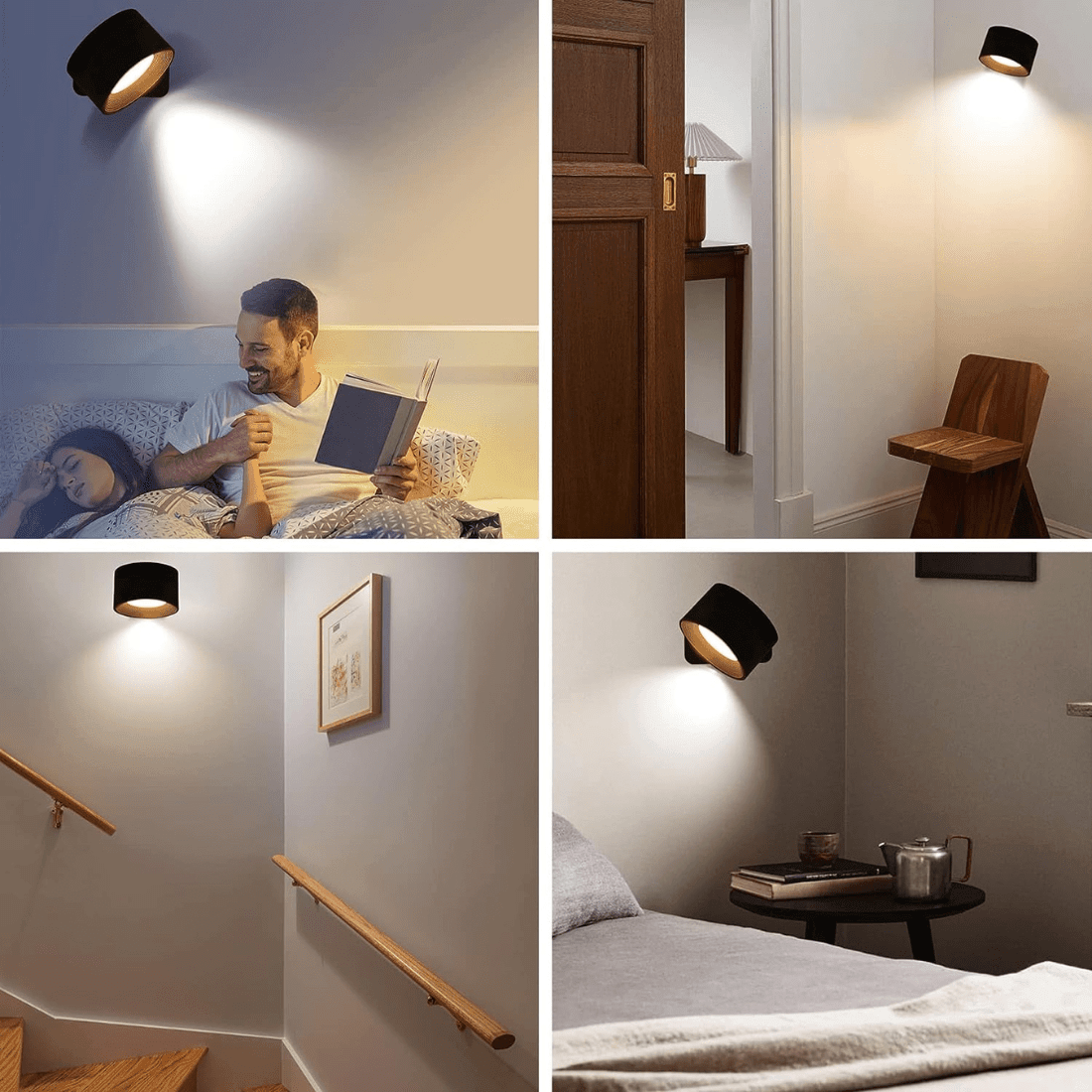 Lampada da Parete Wireless – Illuminazione LED Ricaricabile e Regolabile a 360°