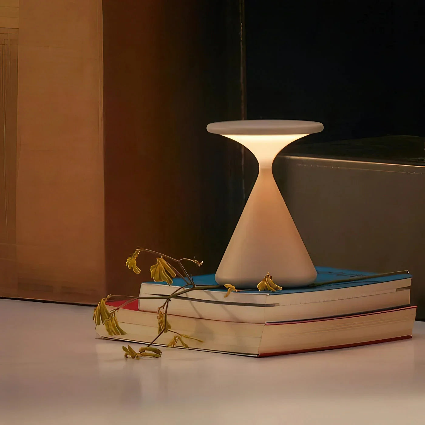 SandGleam – Lampada da tavolo a forma di clessidra wireless con illuminazione LED dimmerabile