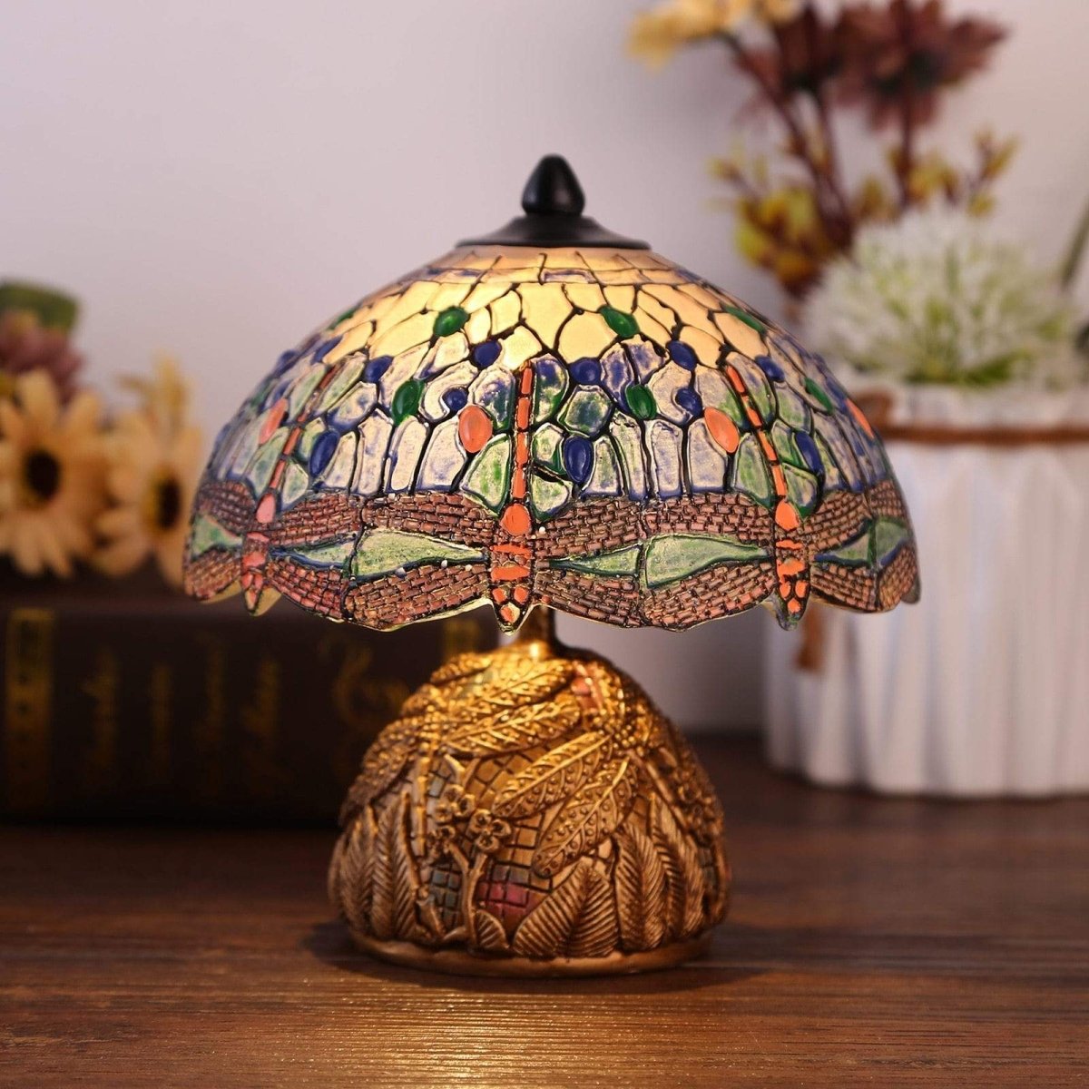 Lampada Vintage-Dragonfly - Eleganza e Dolcezza Florale