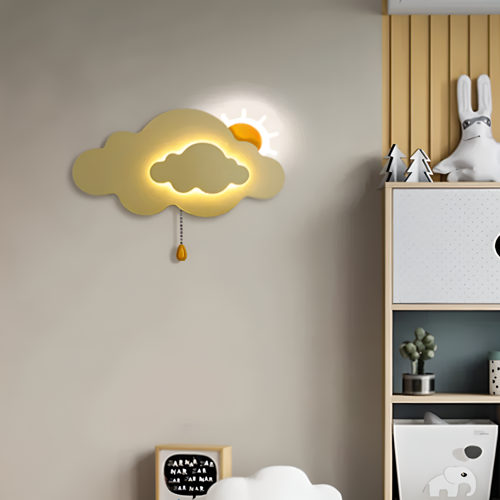 SkyGlow – Applique con Nuvole e Sole per Camerette – Illuminazione LED Morbida per Sogni Giocosi