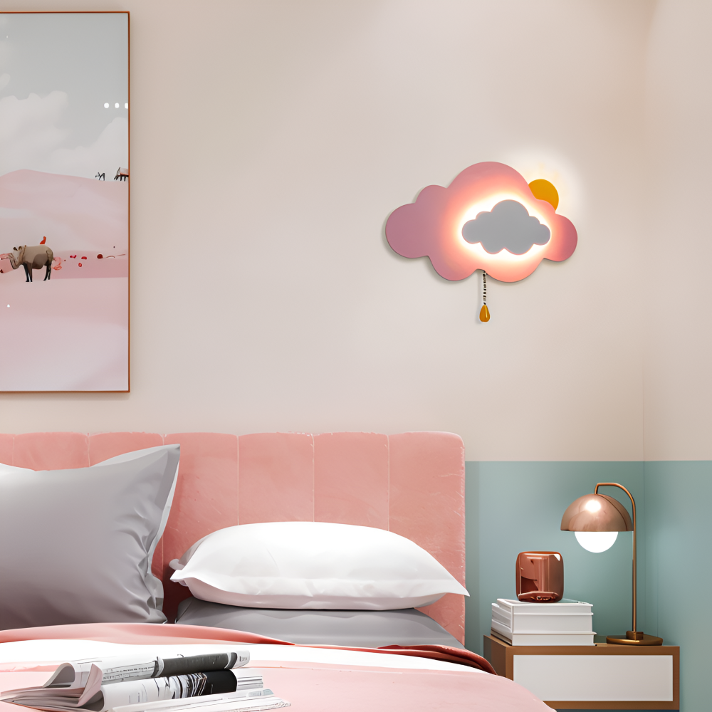 SkyGlow – Applique con Nuvole e Sole per Camerette – Illuminazione LED Morbida per Sogni Giocosi