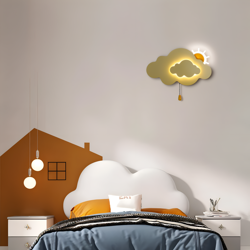 SkyGlow – Applique con Nuvole e Sole per Camerette – Illuminazione LED Morbida per Sogni Giocosi