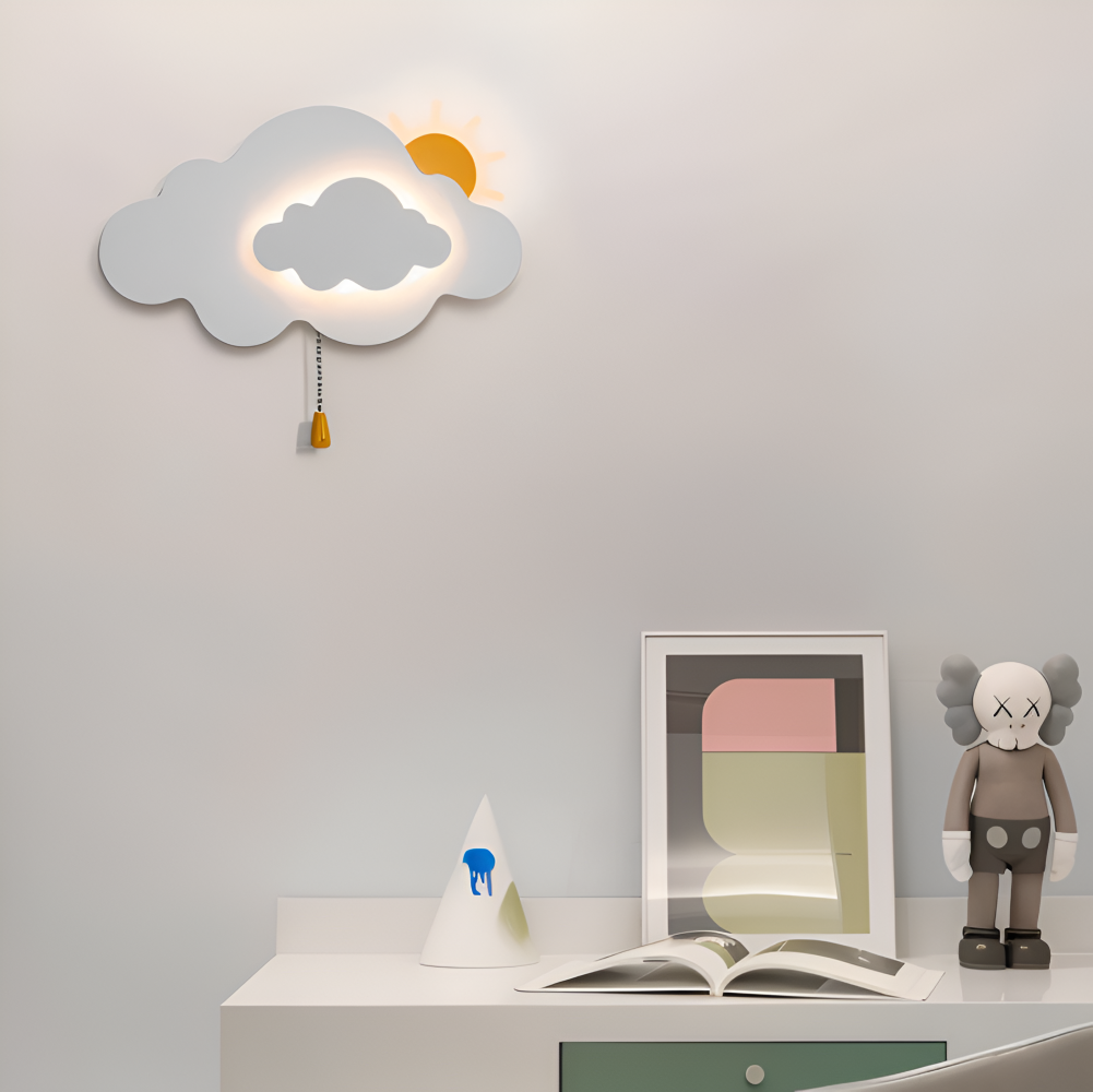 SkyGlow – Applique con Nuvole e Sole per Camerette – Illuminazione LED Morbida per Sogni Giocosi