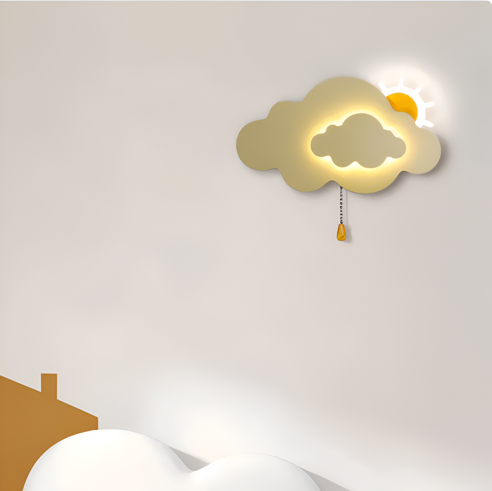SkyGlow – Applique con Nuvole e Sole per Camerette – Illuminazione LED Morbida per Sogni Giocosi