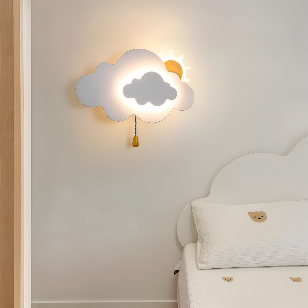 SkyGlow – Applique con Nuvole e Sole per Camerette – Illuminazione LED Morbida per Sogni Giocosi