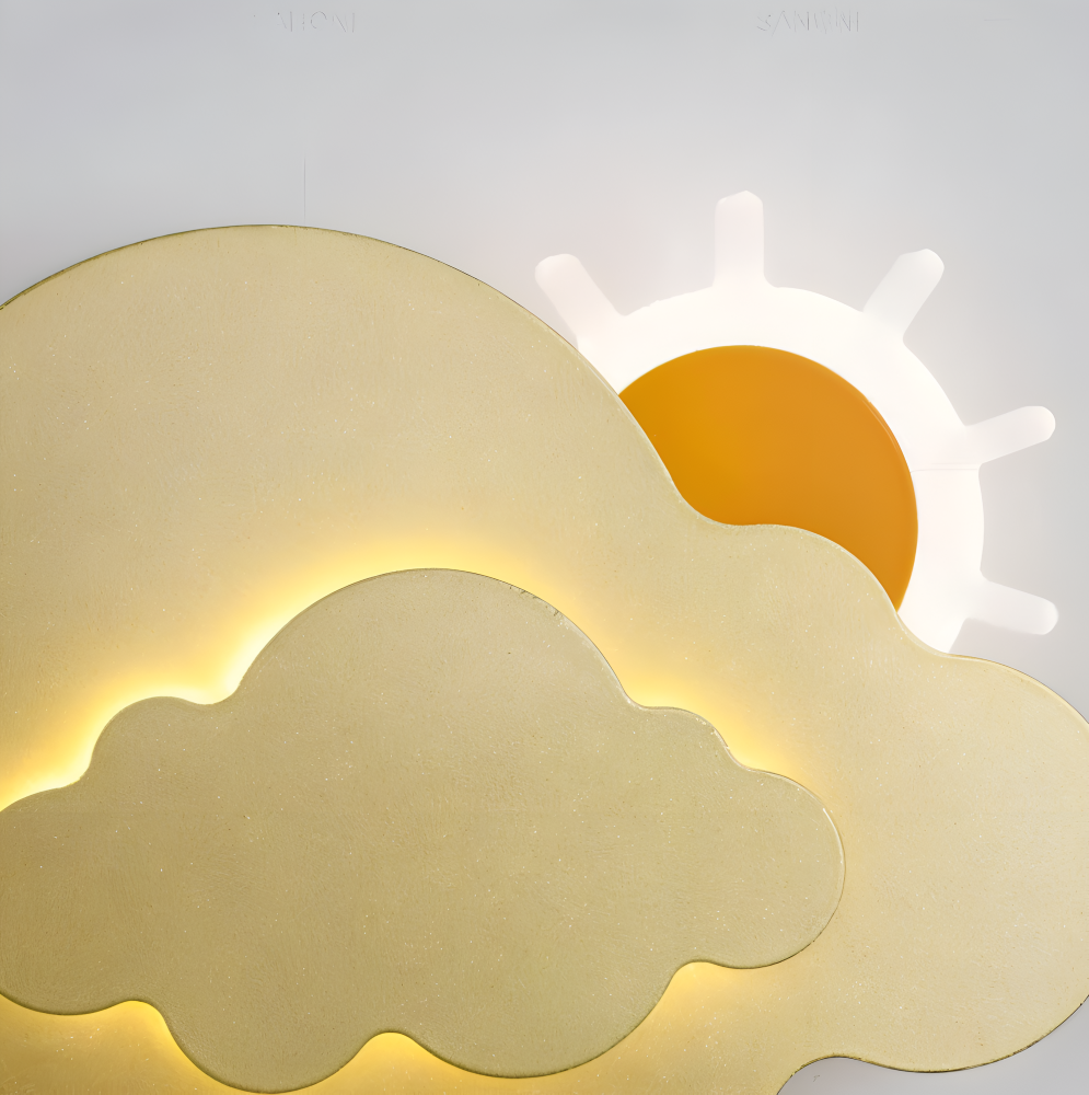 SkyGlow – Applique con Nuvole e Sole per Camerette – Illuminazione LED Morbida per Sogni Giocosi