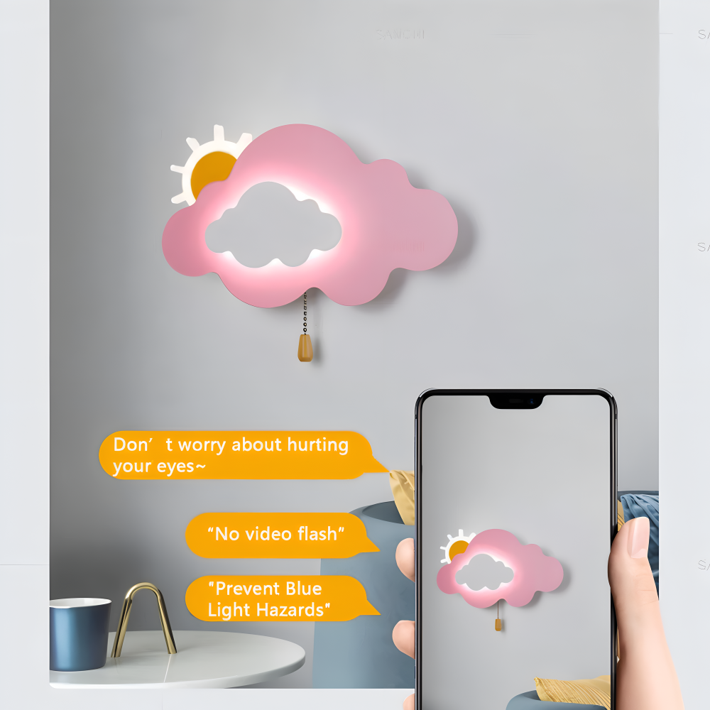 SkyGlow – Applique con Nuvole e Sole per Camerette – Illuminazione LED Morbida per Sogni Giocosi