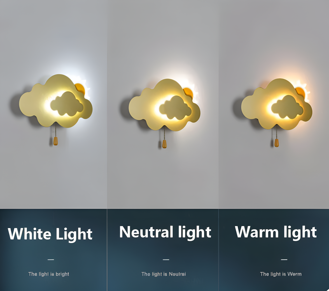 SkyGlow – Applique con Nuvole e Sole per Camerette – Illuminazione LED Morbida per Sogni Giocosi