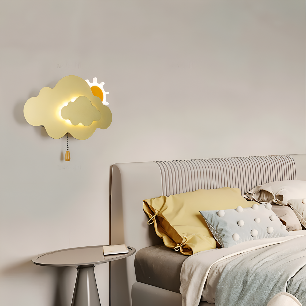 SkyGlow – Applique con Nuvole e Sole per Camerette – Illuminazione LED Morbida per Sogni Giocosi