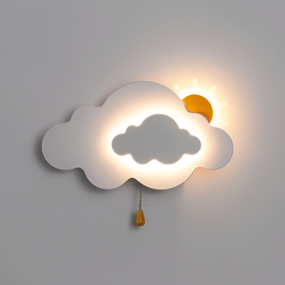 SkyGlow – Applique con Nuvole e Sole per Camerette – Illuminazione LED Morbida per Sogni Giocosi