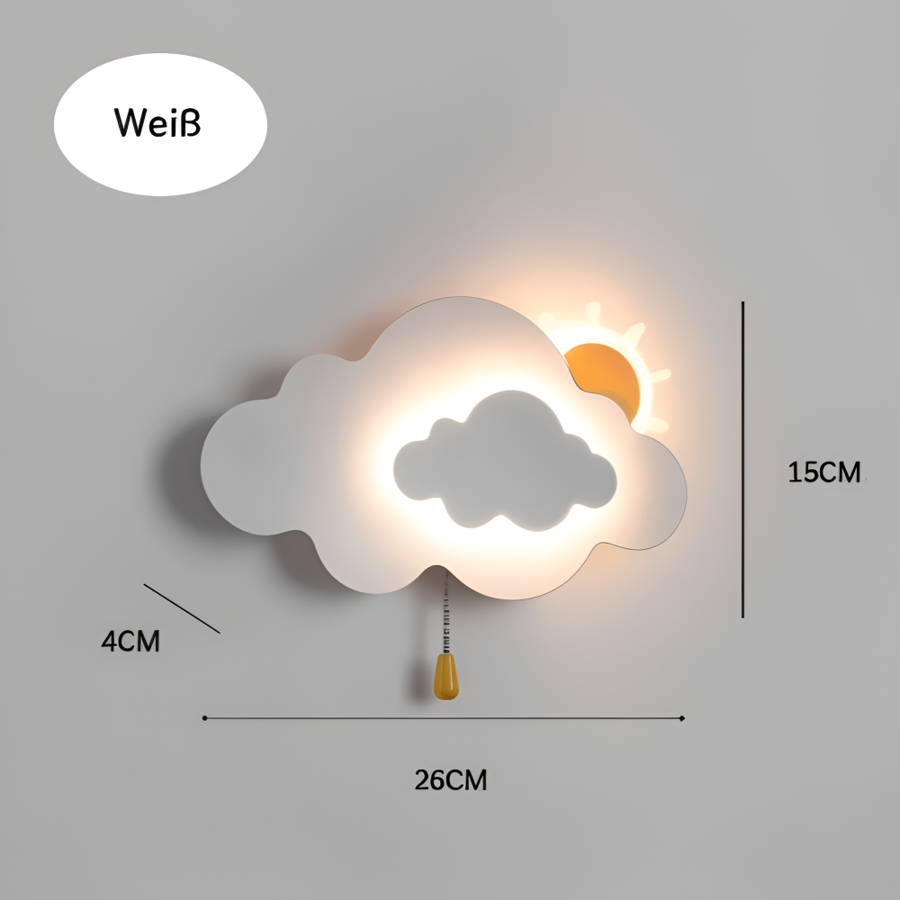SkyGlow – Applique con Nuvole e Sole per Camerette – Illuminazione LED Morbida per Sogni Giocosi