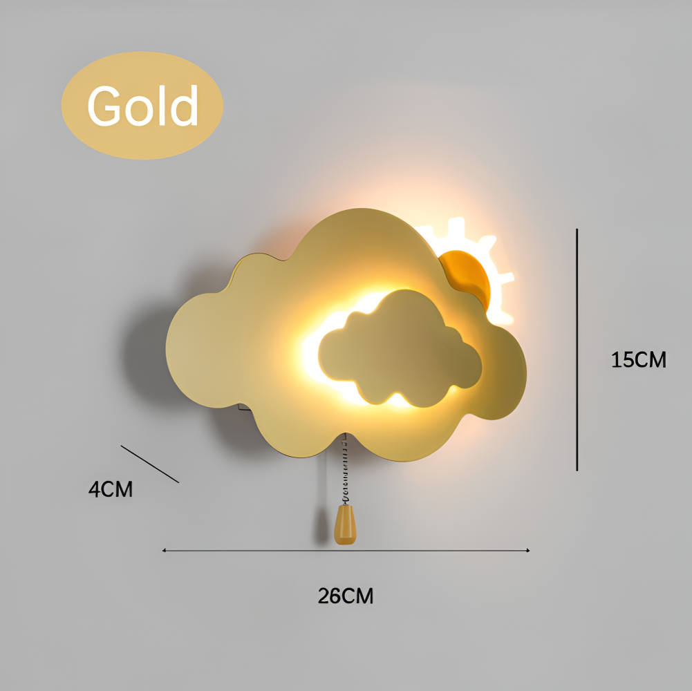 SkyGlow – Applique con Nuvole e Sole per Camerette – Illuminazione LED Morbida per Sogni Giocosi