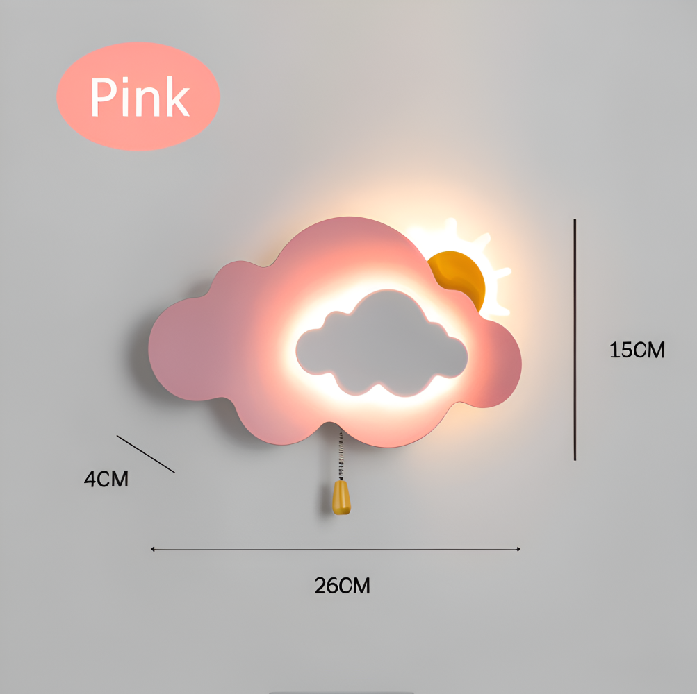 SkyGlow – Applique con Nuvole e Sole per Camerette – Illuminazione LED Morbida per Sogni Giocosi