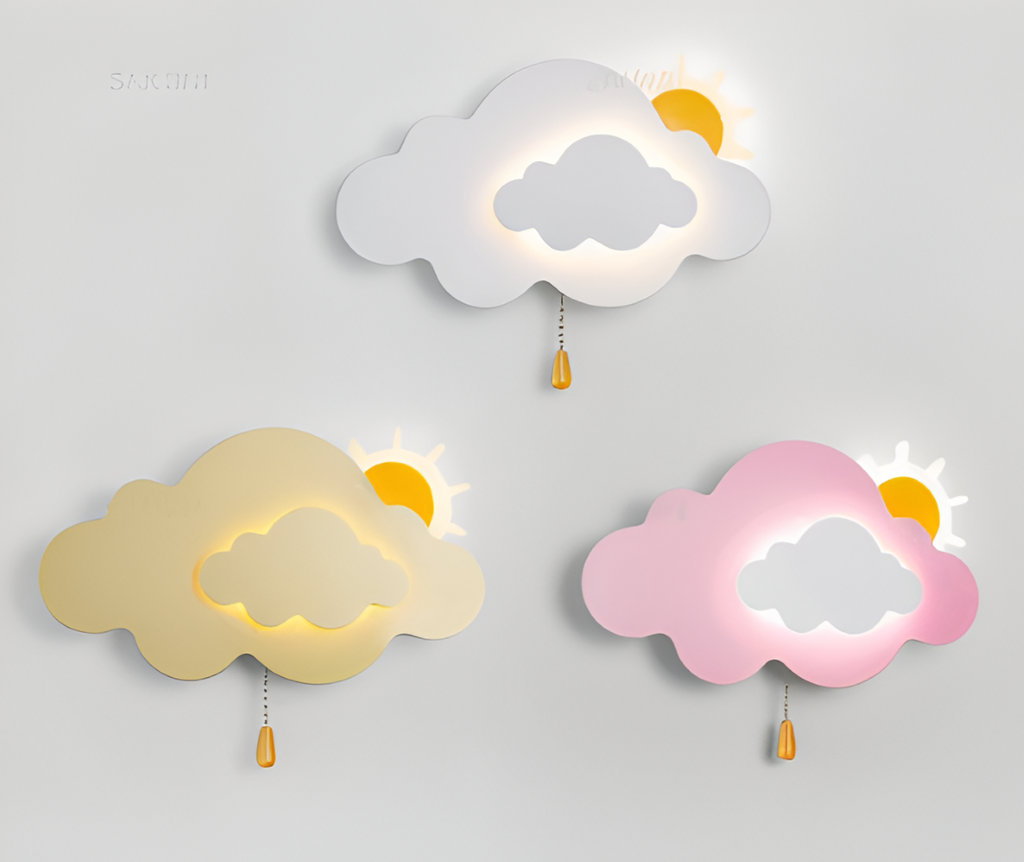 SkyGlow – Applique con Nuvole e Sole per Camerette – Illuminazione LED Morbida per Sogni Giocosi