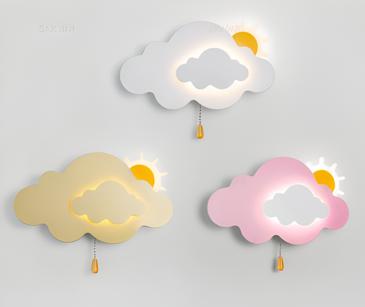 SkyGlow – Applique con Nuvole e Sole per Camerette – Illuminazione LED Morbida per Sogni Giocosi