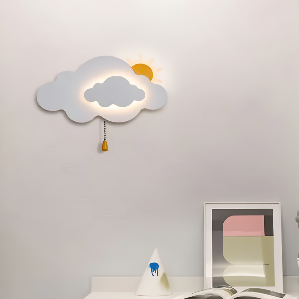 SkyGlow – Applique con Nuvole e Sole per Camerette – Illuminazione LED Morbida per Sogni Giocosi