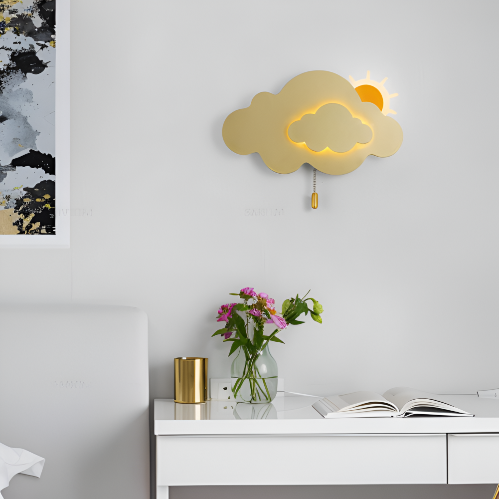 SkyGlow – Applique con Nuvole e Sole per Camerette – Illuminazione LED Morbida per Sogni Giocosi