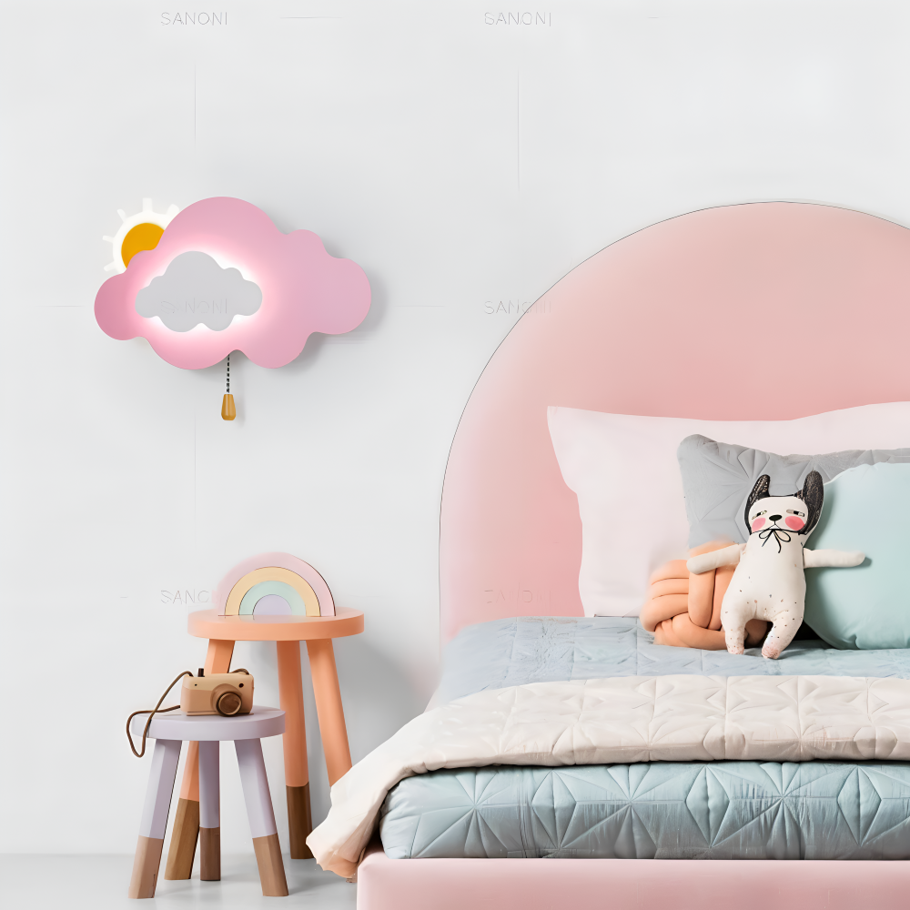 SkyGlow – Applique con Nuvole e Sole per Camerette – Illuminazione LED Morbida per Sogni Giocosi