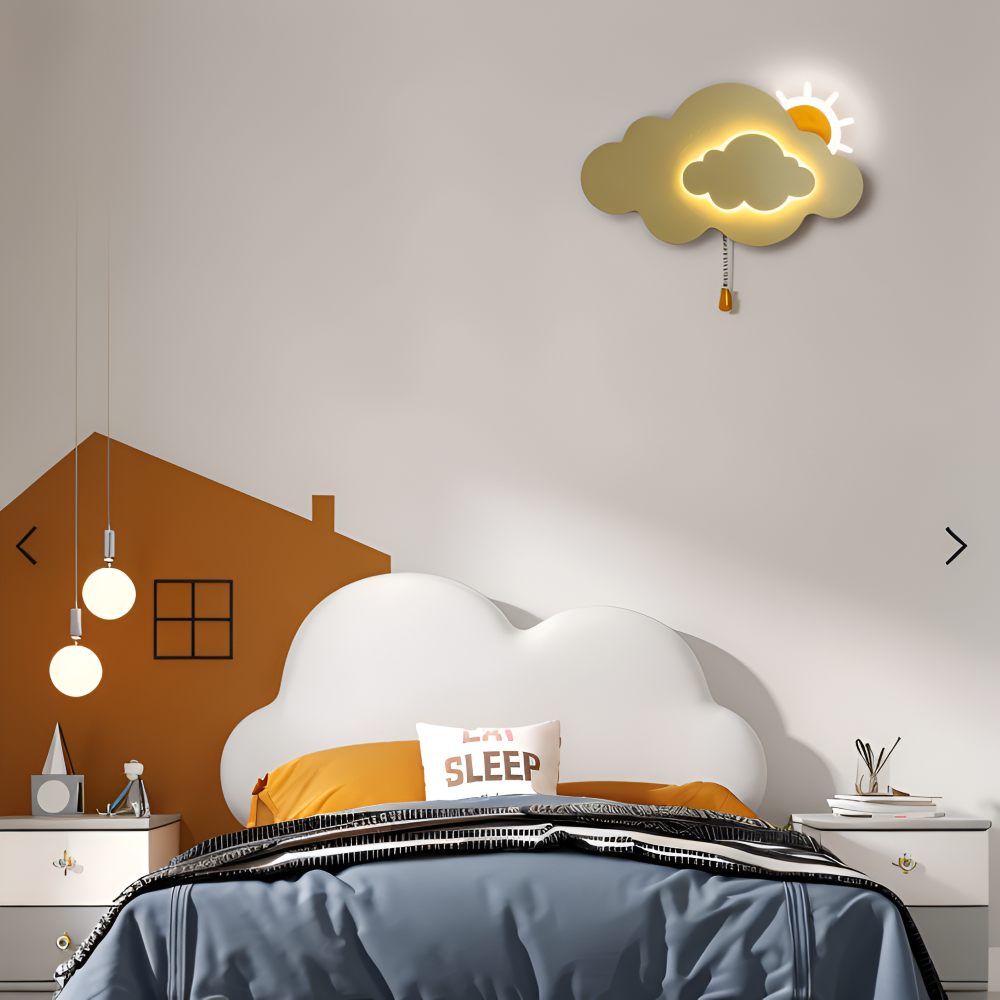 SkyGlow – Applique con Nuvole e Sole per Camerette – Illuminazione LED Morbida per Sogni Giocosi