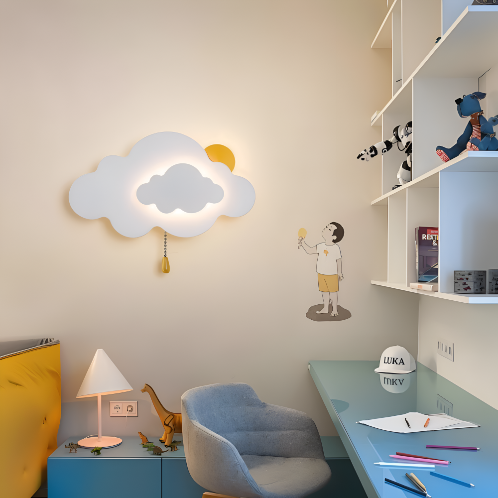 SkyGlow – Applique con Nuvole e Sole per Camerette – Illuminazione LED Morbida per Sogni Giocosi