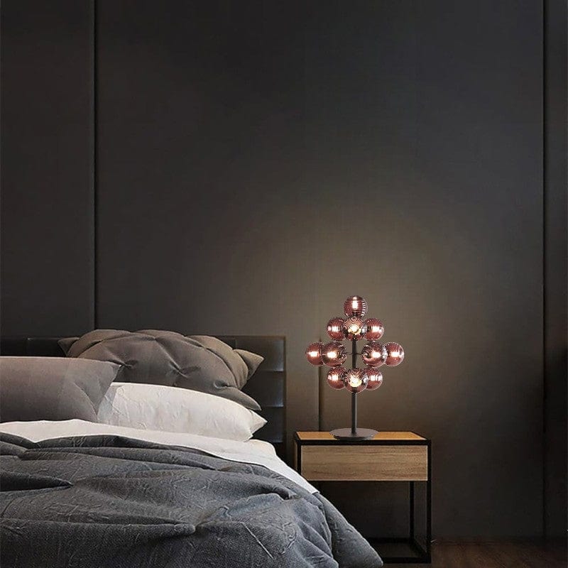 VineLux – Lampada da tavolo in metallo e vetro con elegante design a grappolo d'uva